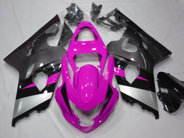 Lojas Carenagens Moto Suzuki GSXR 600 / GSXR 750 2004-2005 - Rosa Prata Preto