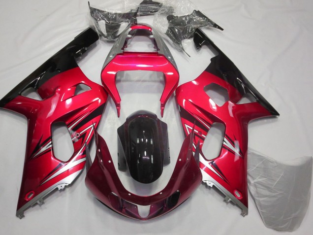Lojas Carenagens Moto Suzuki GSXR 600 / GSXR 750 2001-2003 - Vermelho Prata Preto Brilhante