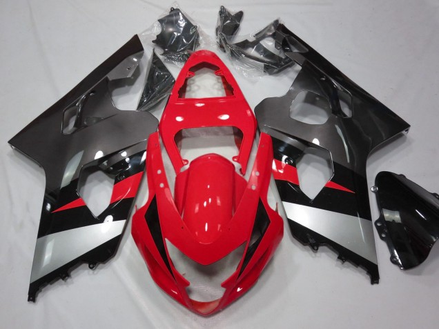 Lojas Carenagens Moto Suzuki GSXR 600 / GSXR 750 2004-2005 - Vermelho Prata Preto