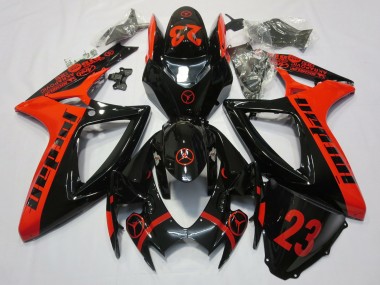 Lojas Carenagens Moto Suzuki GSXR 600 / GSXR 750 2006-2007 - Vermelho Preto Brilhante Jordan 23