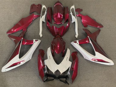 Lojas Carenagens Moto Suzuki GSXR 600 / GSXR 750 2008-2010 - Branco Vermelho OEM Estilo