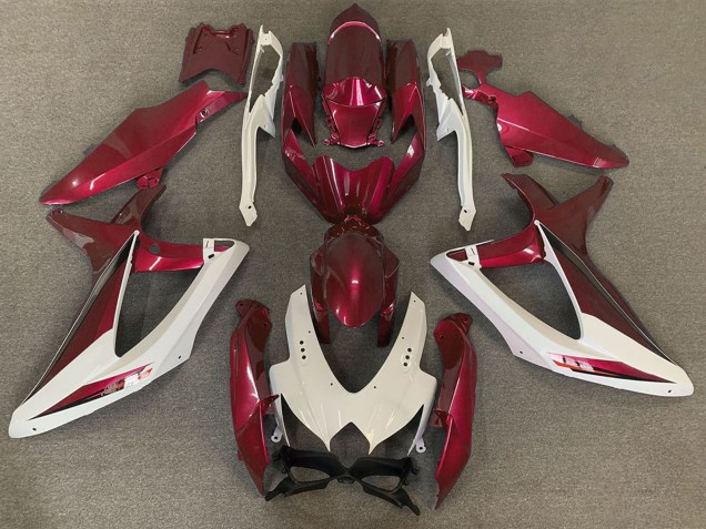 Lojas Carenagens Moto Suzuki GSXR 600 / GSXR 750 2008-2010 - Branco Vermelho OEM Estilo