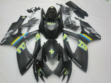 Lojas Carenagens Moto Suzuki GSXR 600 / GSXR 750 2006-2007 - Preto Fosco Azul Amarelo Rizla