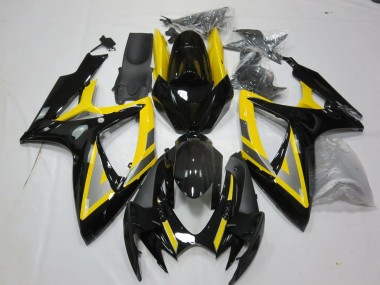 Lojas Carenagens Moto Suzuki GSXR 600 / GSXR 750 2006-2007 - Amarelo Prata Preto Brilhante