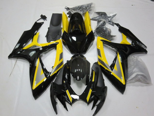 Lojas Carenagens Moto Suzuki GSXR 600 / GSXR 750 2006-2007 - Amarelo Prata Preto Brilhante