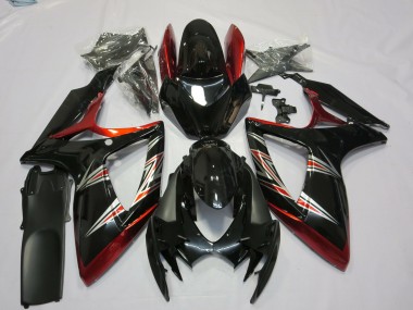Lojas Carenagens Moto Suzuki GSXR 600 / GSXR 750 2006-2007 - Vermelho Preto Brilhante