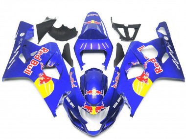 Lojas Carenagens Moto Suzuki GSXR 600 / GSXR 750 2004-2005 - Azul Amarelo Red Bull Estilo