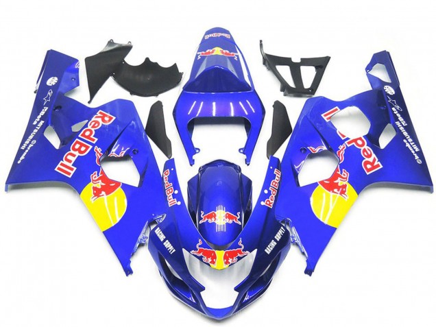 Lojas Carenagens Moto Suzuki GSXR 600 / GSXR 750 2004-2005 - Azul Amarelo Red Bull Estilo