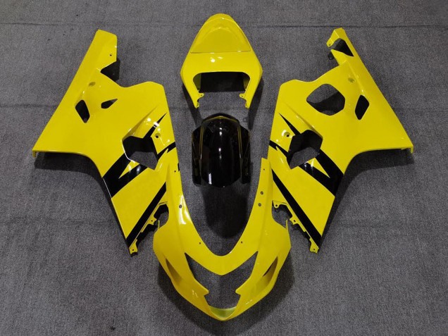 Lojas Carenagens Moto Suzuki GSXR 600 / GSXR 750 2004-2005 - Amarelo Preto Brilhante OEM Estilo