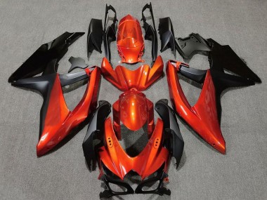 Lojas Carenagens Moto Suzuki GSXR 600 / GSXR 750 2008-2010 - Laranja Preto Fosco