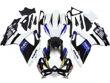 Lojas Carenagens Moto Suzuki GSXR 600 / GSXR 750 2008-2010 - Branco Azul Amarelo Preto Viru