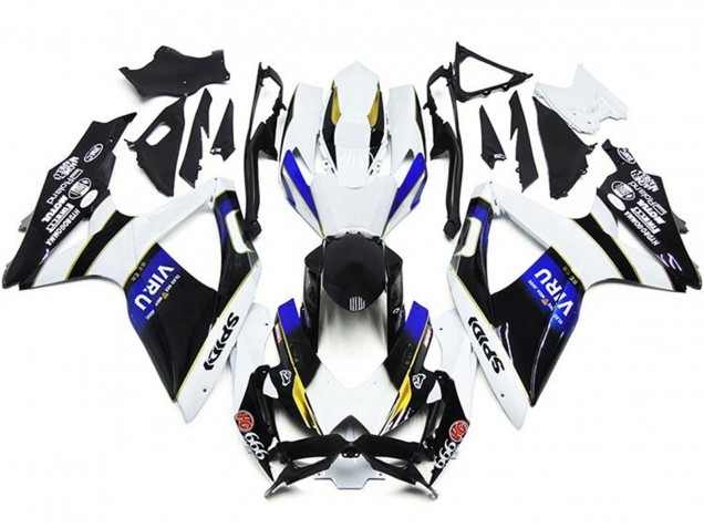 Lojas Carenagens Moto Suzuki GSXR 600 / GSXR 750 2008-2010 - Branco Azul Amarelo Preto Viru