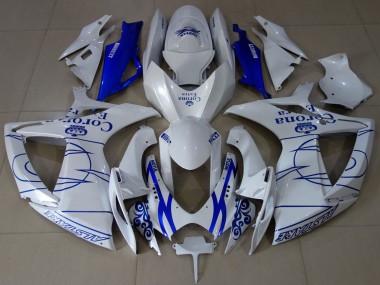 Lojas Carenagens Moto Suzuki GSXR 600 / GSXR 750 2006-2007 - Branco Azul Corona Alstare