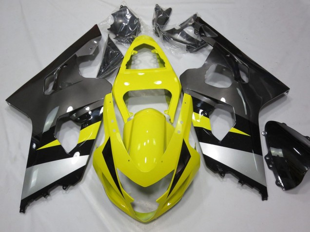 Lojas Carenagens Moto Suzuki GSXR 600 / GSXR 750 2004-2005 - Amarelo Prata Cinzento Preto