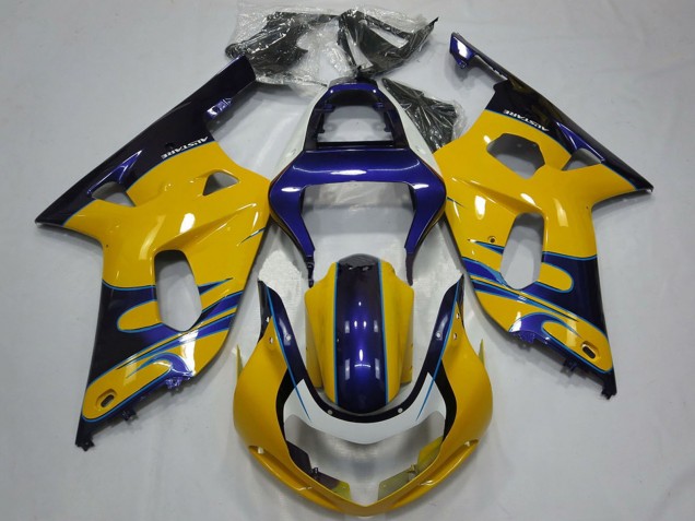 Lojas Carenagens Moto Suzuki GSXR 600 / GSXR 750 2001-2003 - Amarelo Azul