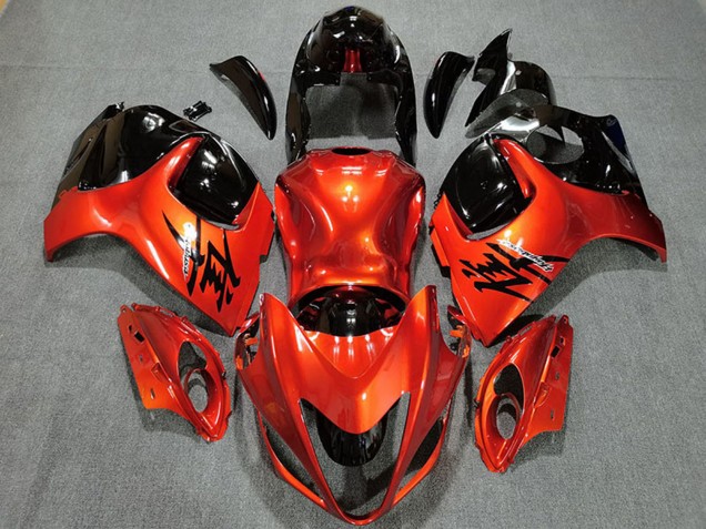 Lojas Carenagens Moto Suzuki GSXR 1300 2008-2020 - Laranja Doce Preto Brilhante
