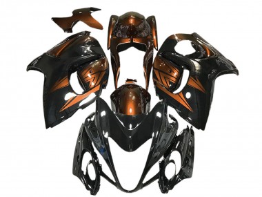 Lojas Carenagens Moto Suzuki GSXR 1300 2008-2020 - Preto Brilhante Laranja Profundo