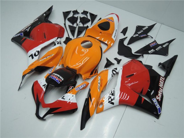 Lojas Kit Carenagem Moto Completa Honda CBR600RR 2009-2012 - Laranja Branco Vermelho Preto Brilhante Repsol