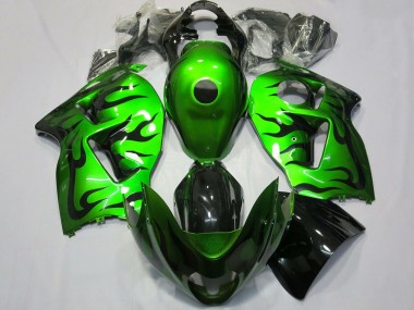 Lojas Carenagem Moto Suzuki GSXR 1300 1996-2007 - Verde Preto Chama