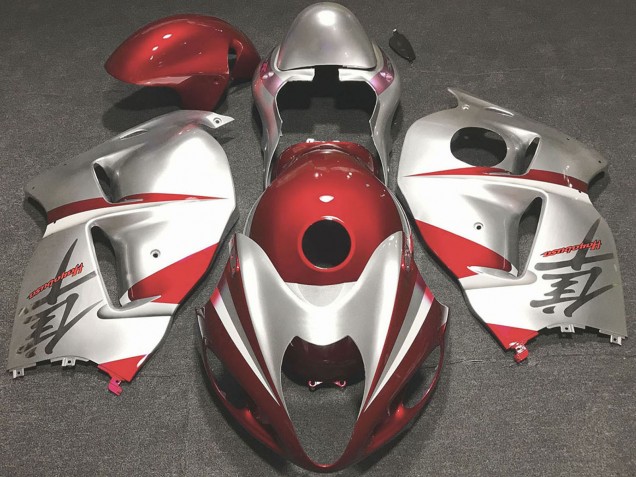 Lojas Carenagens Moto Suzuki GSXR 1300 1996-2007 - Vermelho Brilhante Prata