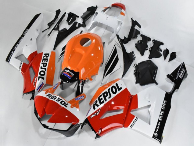 Lojas Carenagem Moto Honda CBR600RR 2013-2023 - Laranja Branco Vermelho Preto Brilhante Repsol