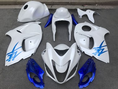 Lojas Carenagens Moto Suzuki GSXR 1300 2008-2020 - Branco Brilhante Azul