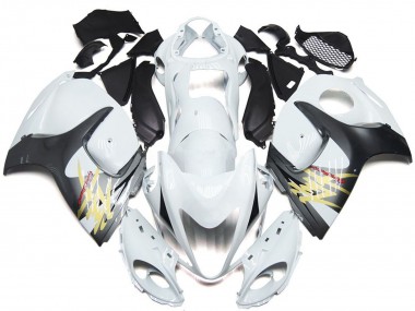 Lojas Carenagens Moto Suzuki GSXR 1300 2008-2020 - Branco Brilhante Prata Estilo
