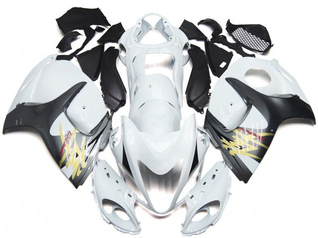 Lojas Carenagens Moto Suzuki GSXR 1300 2008-2020 - Branco Brilhante Prata Estilo