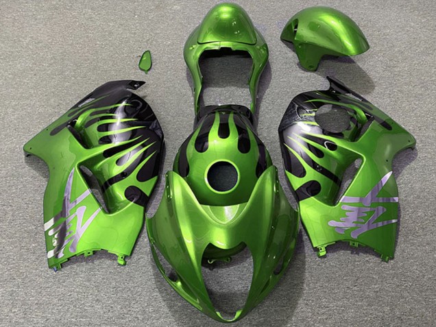 Lojas Carenagens Moto Suzuki GSXR 1300 1996-2007 - Verde Preto Chama