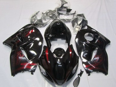 Lojas Carenagens Moto Suzuki GSXR 1300 1996-2007 - Vermelho Preto Brilhante