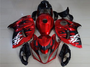 Lojas Carenagens Moto Suzuki GSXR 1300 2008-2020 - Vermelho Preto Chama