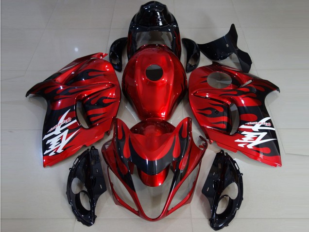 Lojas Carenagens Moto Suzuki GSXR 1300 2008-2020 - Vermelho Preto Chama