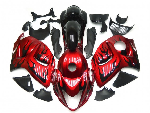 Lojas Carenagens Moto Suzuki GSXR 1300 2008-2020 - Vermelho Preto Chama