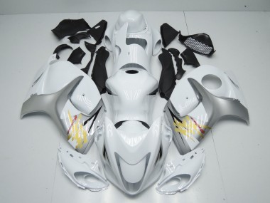 Lojas Carenagens Moto Suzuki GSXR 1300 2008-2020 - Branco Prata Amarelo