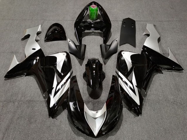 Lojas Carenagens Moto Kawasaki ZX10R 2006-2007 - Preto Brilhante Prata