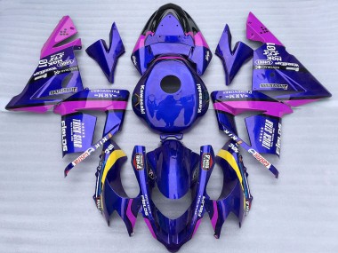 Lojas Carenagens Moto Kawasaki ZX10R 2004-2005 - Azul Rosa Trick Star