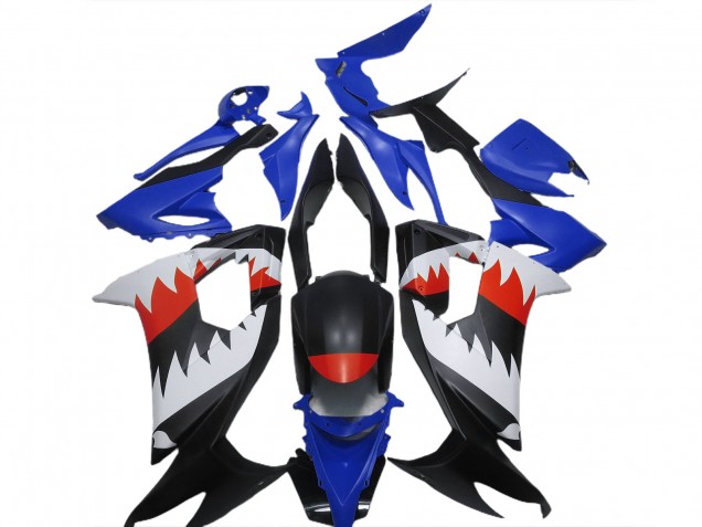 Lojas Carenagens Moto Kawasaki ZX10R 2008-2010 - Azul Preto Branco Vermelho Tubarão