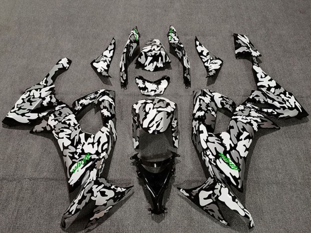 Lojas Carenagens Moto Kawasaki ZX10R 2008-2010 - Camouflage Verde Decalques