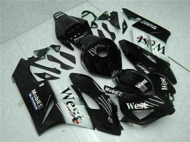 Lojas Carenagens Moto Honda CBR1000RR 2004-2005 - Preto Brilhante Branco West Mobil Michelin