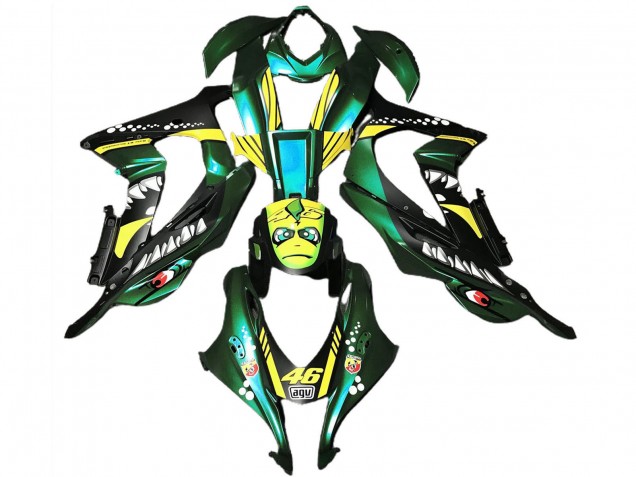 Lojas Carenagens Moto Kawasaki ZX10R 2016-2020 - Verde Floresta Amarelo Tubarão 46