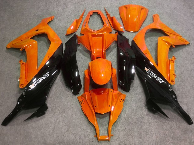 Lojas Carenagens Moto Kawasaki ZX10R 2016-2020 - Laranja Preto Brilhante