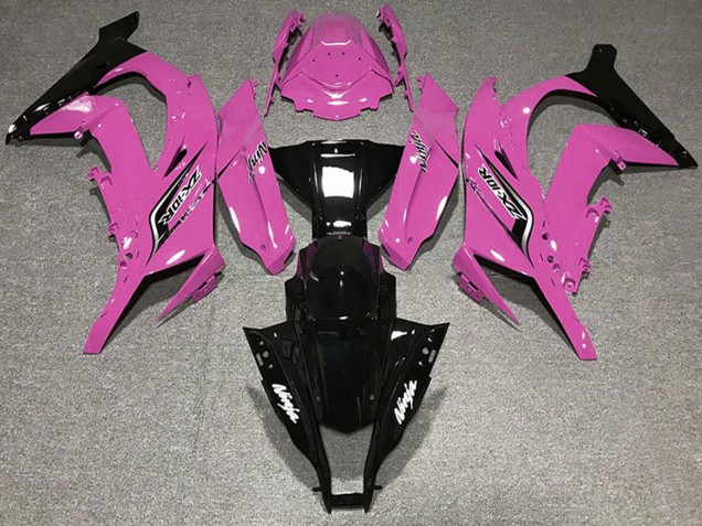 Lojas Carenagens Moto Kawasaki ZX10R 2011-2015 - Rosa Preto Brilhante