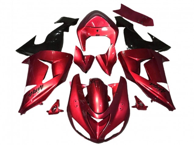 Lojas Carenagens Moto Kawasaki ZX10R 2006-2007 - Vermelho Preto Brilhante