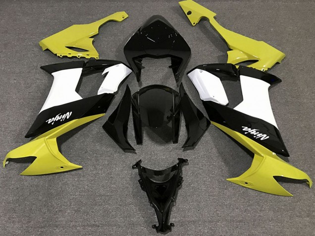 Lojas Carenagens Moto Kawasaki ZX10R 2008-2010 - Amarelo Brilhante Preto Branco