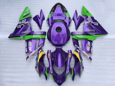 Lojas Carenagens Moto Kawasaki ZX10R 2004-2005 - Verde Roxo Trick Star