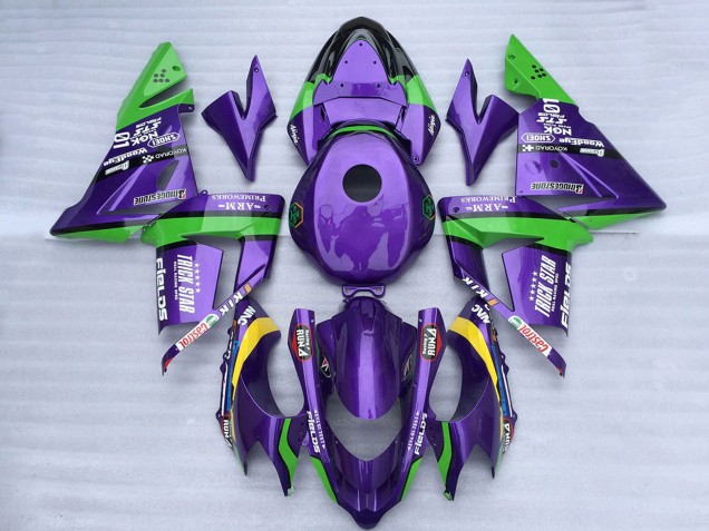 Lojas Carenagens Moto Kawasaki ZX10R 2004-2005 - Verde Roxo Trick Star