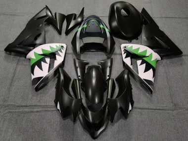 Lojas Carenagens Moto Kawasaki ZX10R 2004-2005 - Preto Fosco Verde