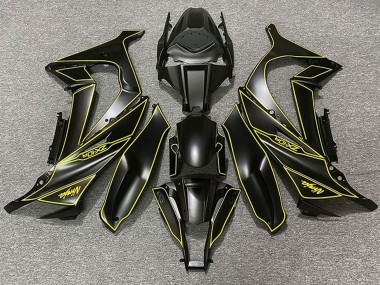 Lojas Carenagens Moto Kawasaki ZX10R 2011-2015 - Preto Fosco Amarelo Linha