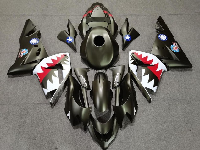 Lojas Carenagens Moto Kawasaki ZX10R 2004-2005 - Verde Militar Tubarão