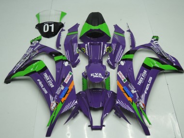 Lojas Carenagens Moto Kawasaki ZX10R 2011-2015 - Roxo Preto Verde Laranja Branco Trick Star Eva Corrida OEM Estilo